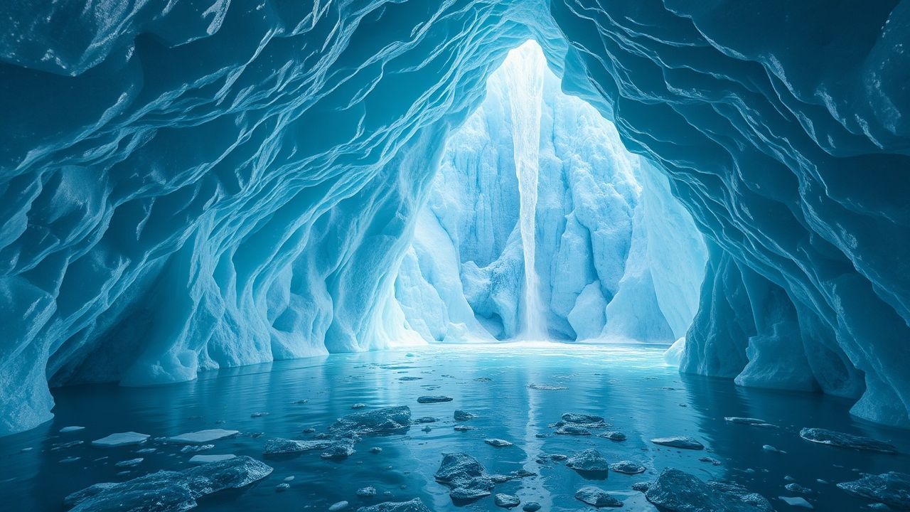 Breathtaking Ice Cave Interior Crystal