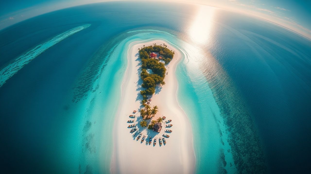Arcane Maldives Sandbar Island from Above