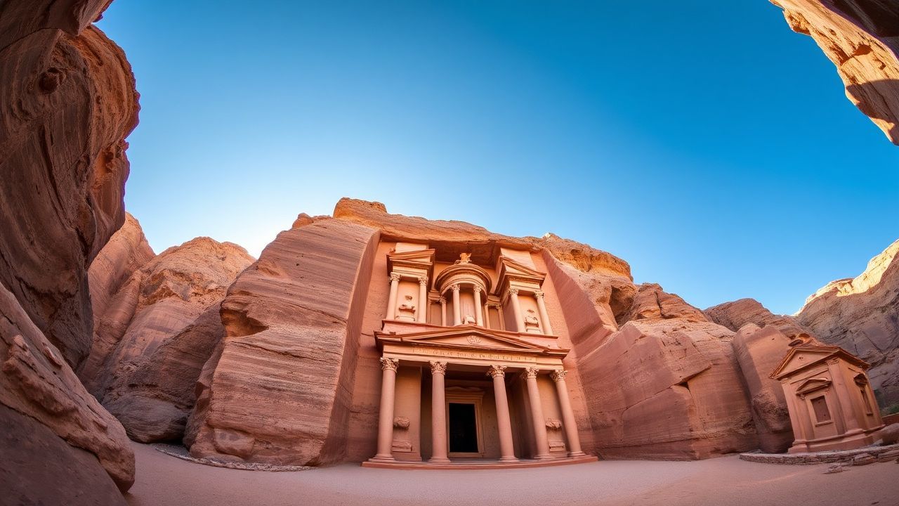 Ethereal Petra Treasury Carved Ruins