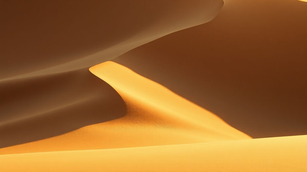 Quiet Sand Dune Curve in Golden Light