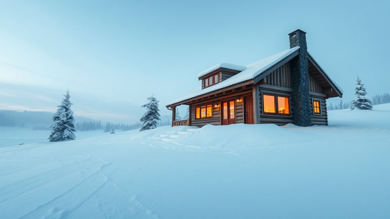 Sprawling Nordic Cabin Isolation in Winter