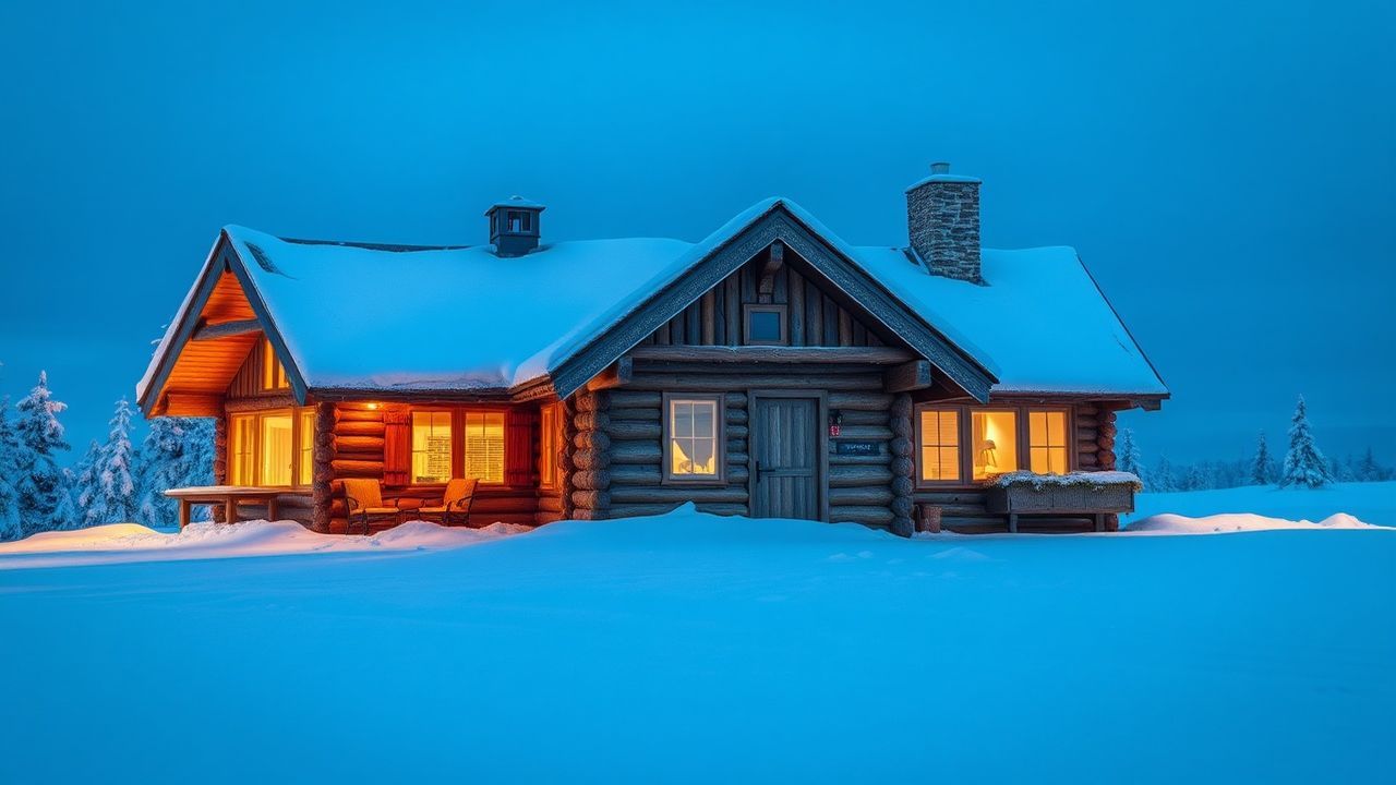 Exquisite Nordic Cabin Isolation in Winter