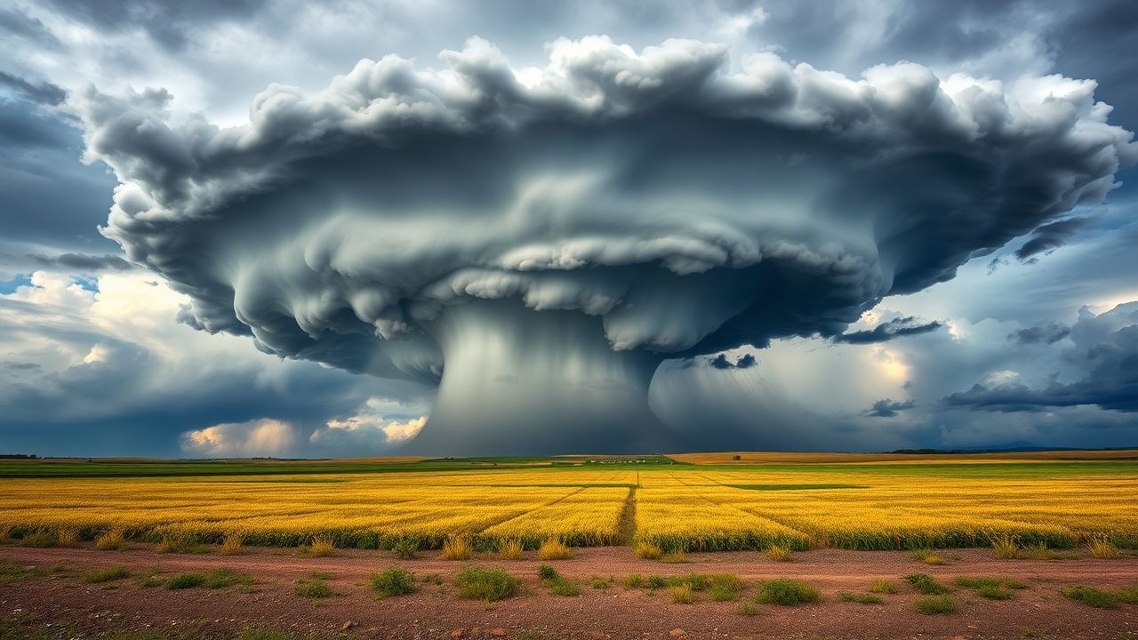 Wild Supercell Thunderstorm Rotating