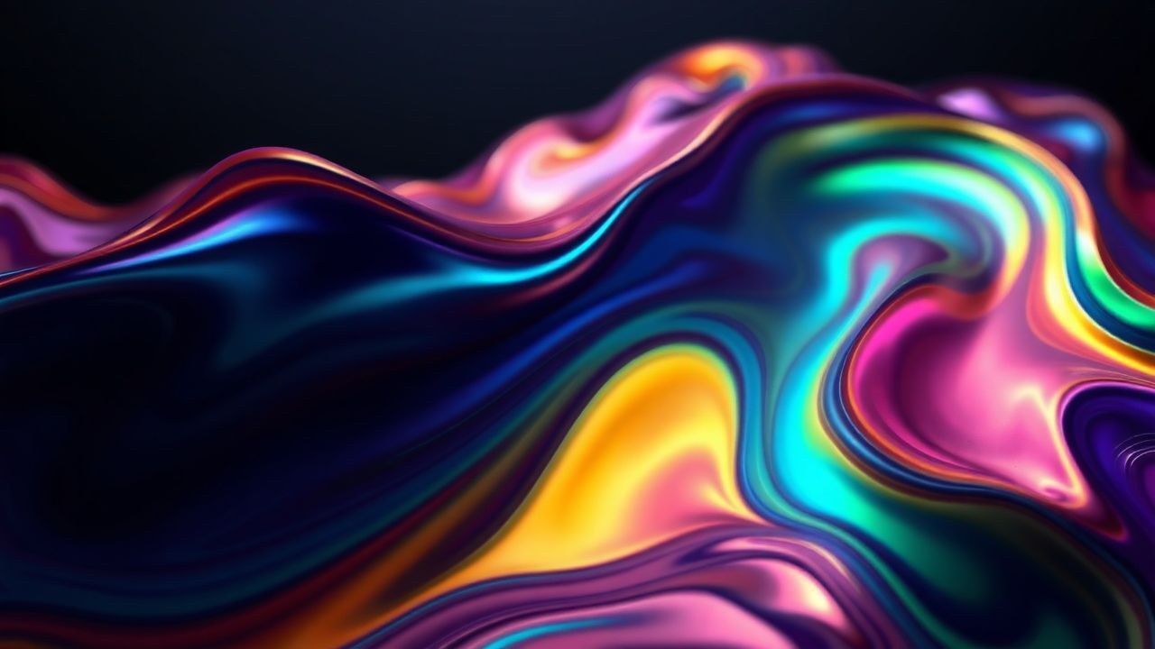 Luminous Fluid Simulation Metallic
