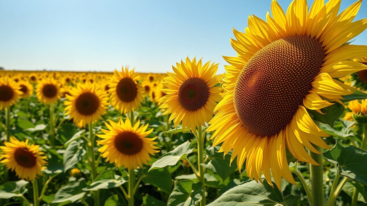 Breathtaking Sunflower Field Endless in Summer