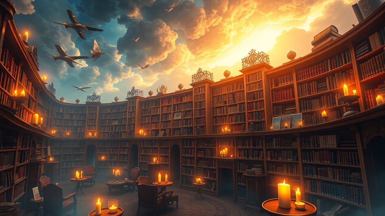 Dramatic Enchanted Library Infinite