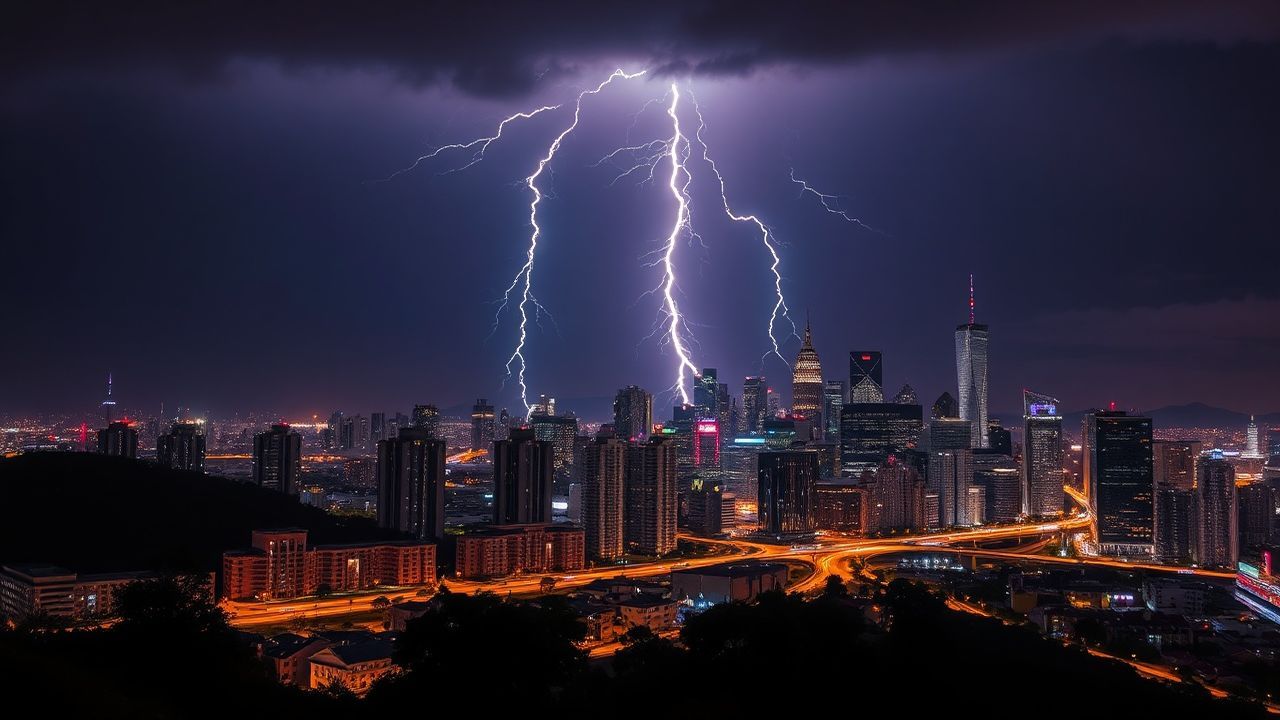 Legendary Lightning Bolt City by Night