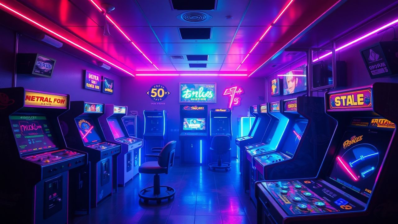 Ethereal Arcade Cabinet Glow Neon Dreams