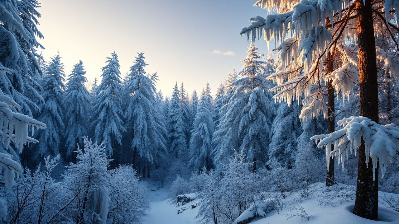 Stunning Forest Ice Covered Frozen