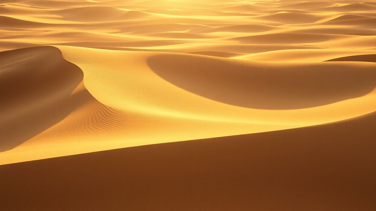 Ethereal Sand Dune Curve in Golden Light