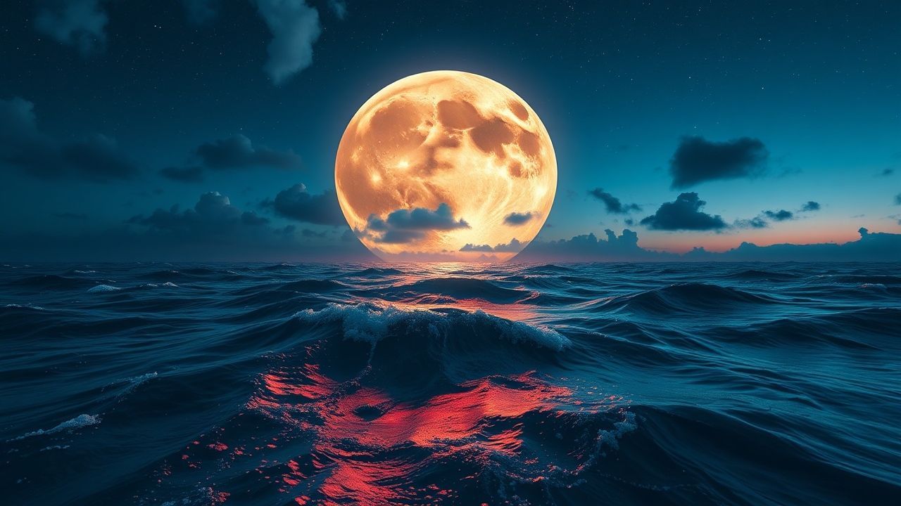 Awe-Inspiring Giant Moon Touching by Night