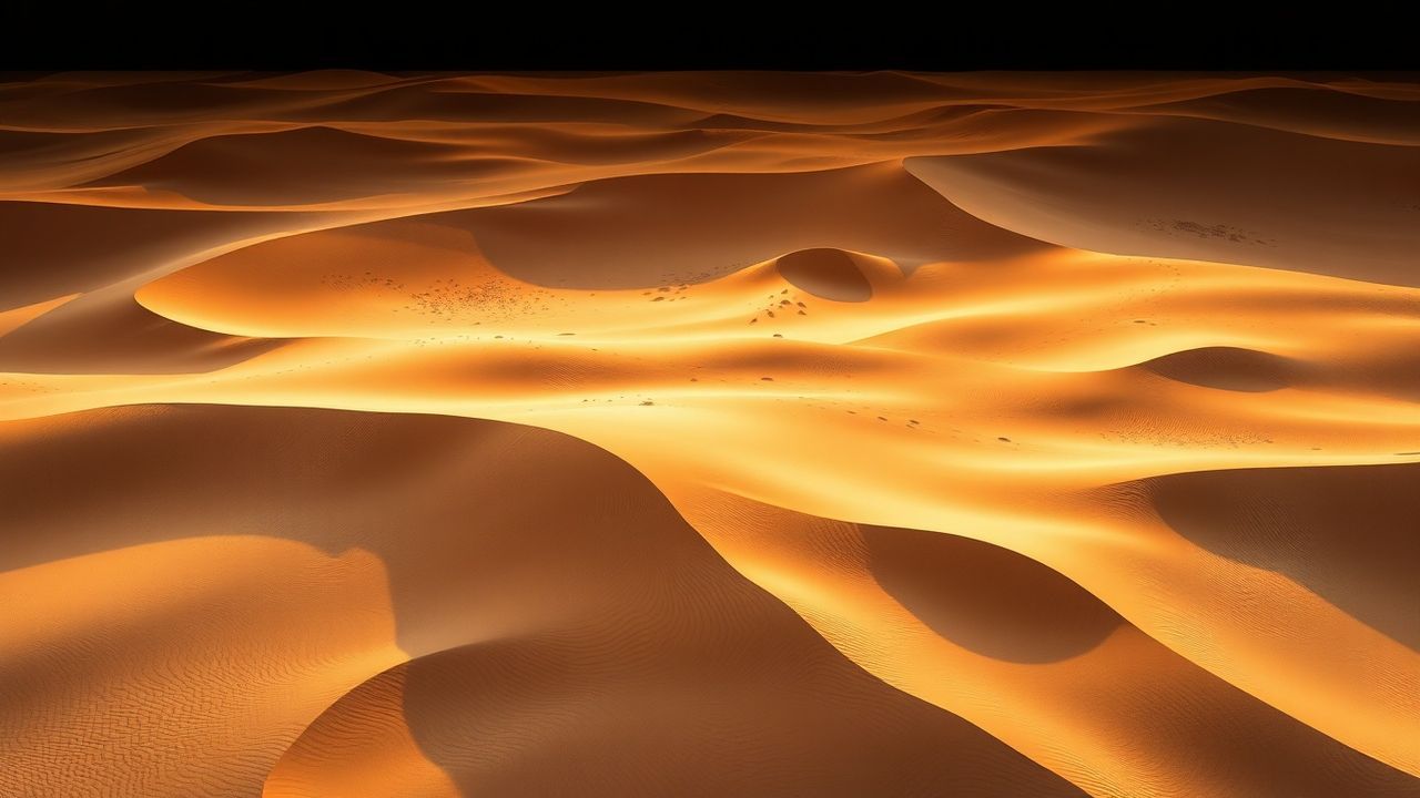 Wondrous Sand Dunes Shadows from Above