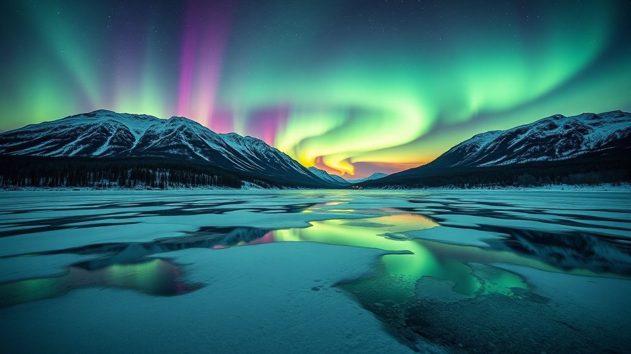 Celestial Aurora Borealis Green Frozen