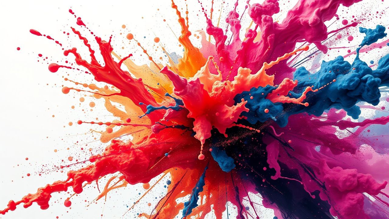 Iridescent Paint Explosion Freeze