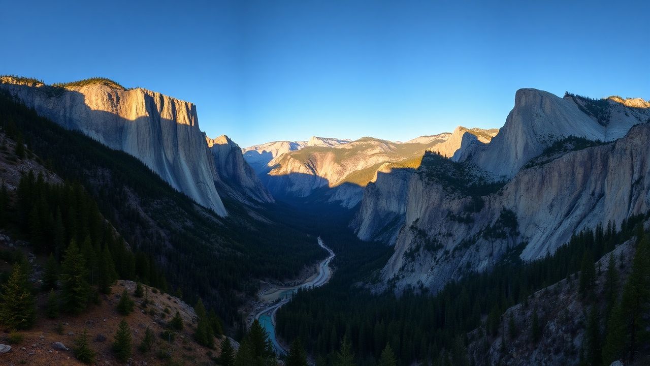 Radiant Yosemite Valley Capitan Panorama