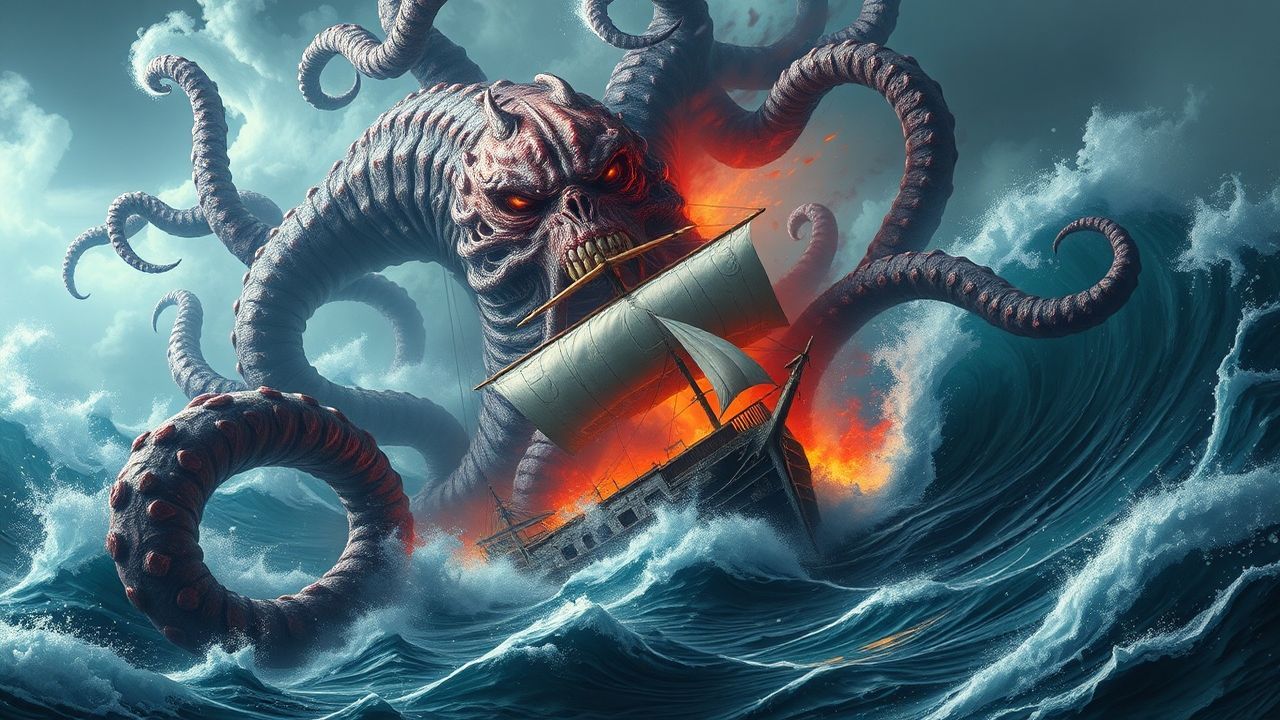 Breathtaking Kraken Attacking Ship Storm