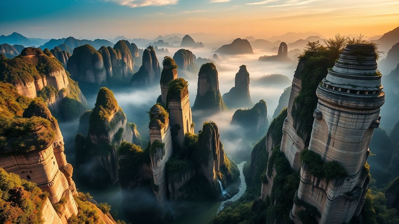 Verdant China Zhangjiajie Avatar in the Mist