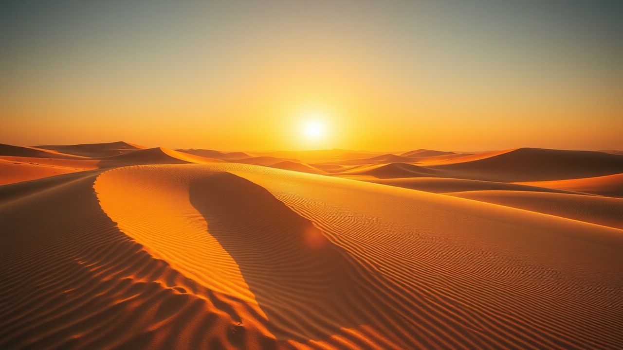 Glorious Sahara Dunes Ripples in Golden Light