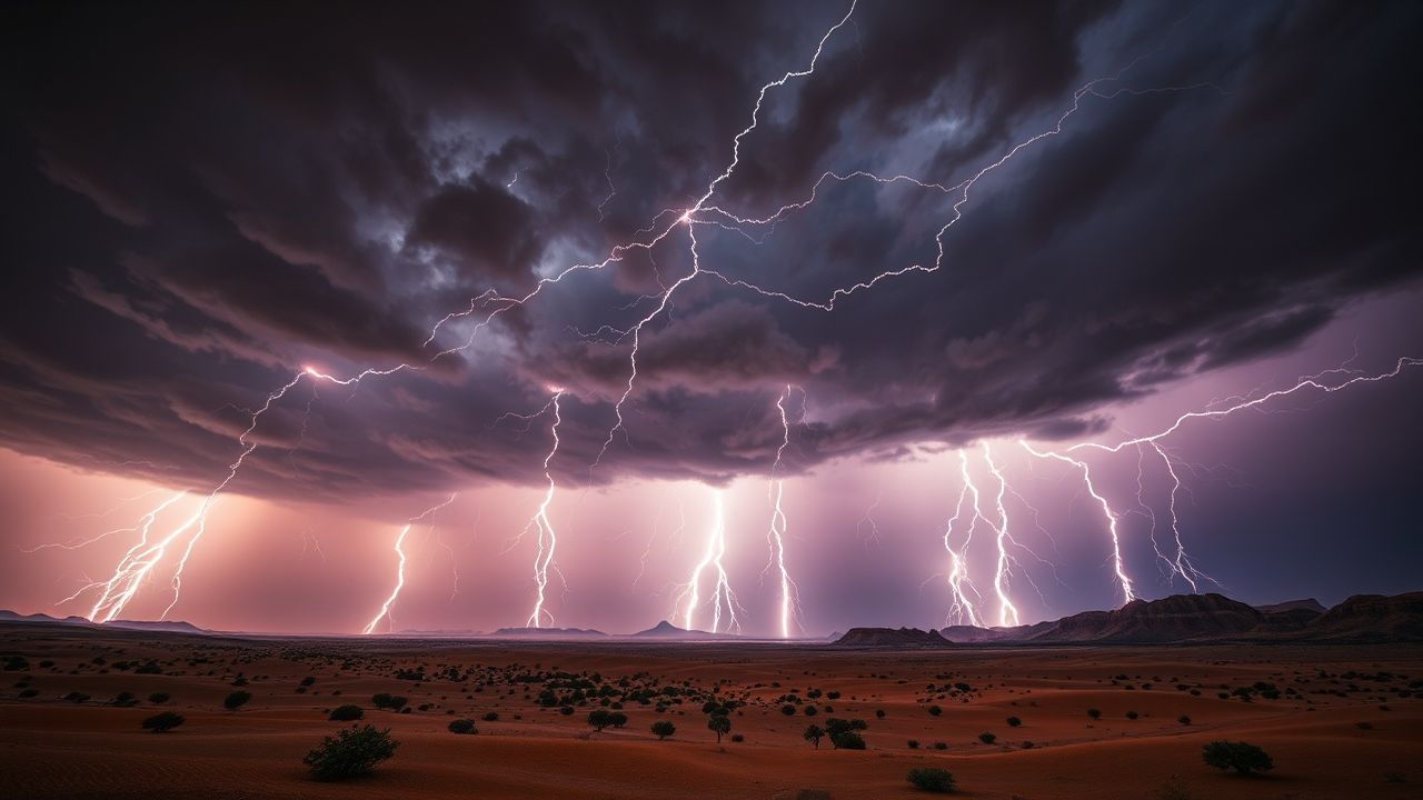 Radiant Lightning Multiple Bolts Storm