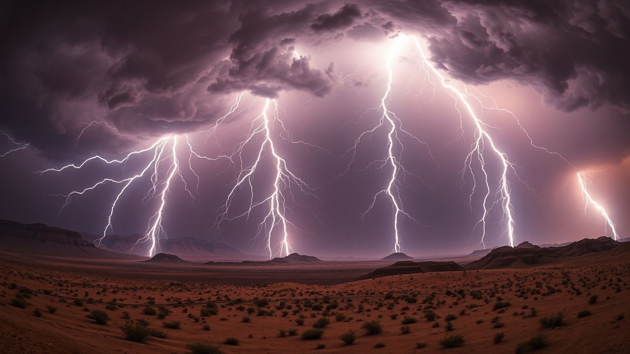 Immense Lightning Multiple Bolts Storm