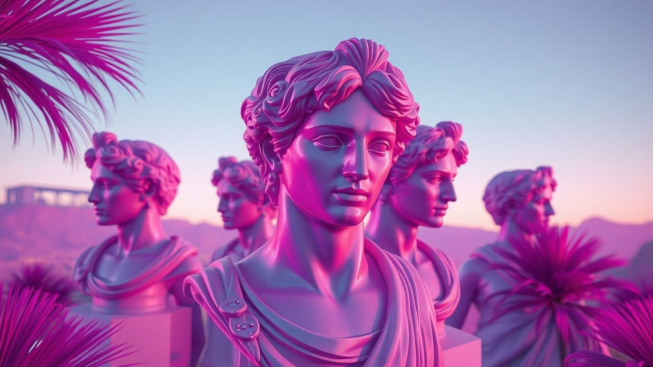 Wondrous Vaporwave Roman Busts