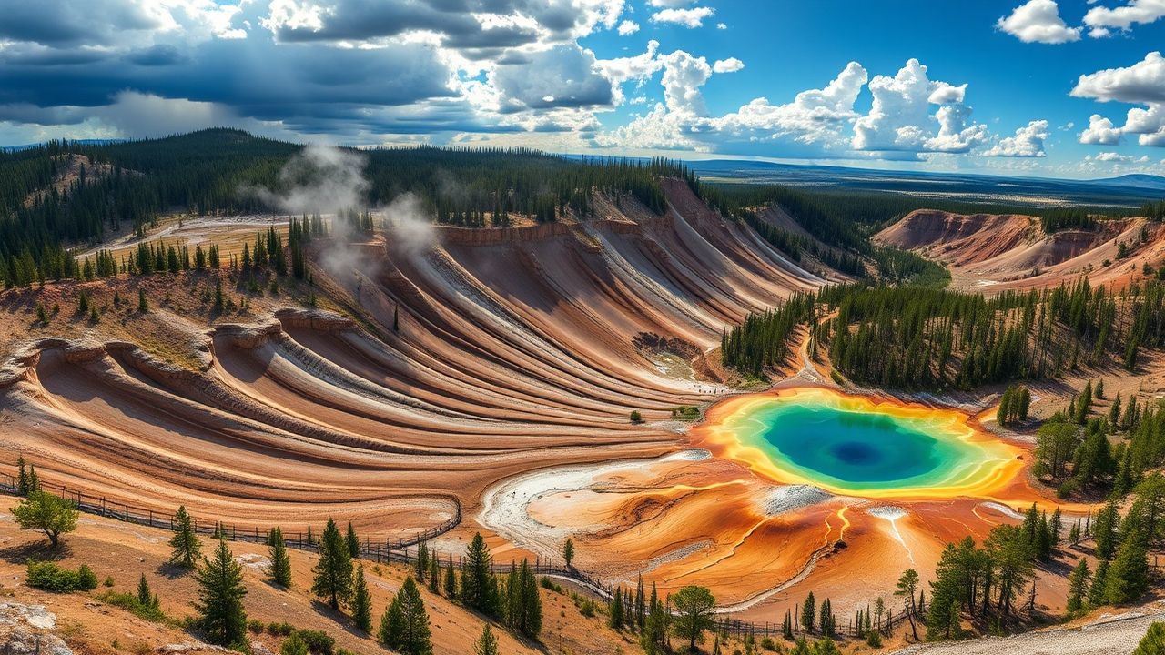 Pristine Yellowstone Grand Prismatic in Spring