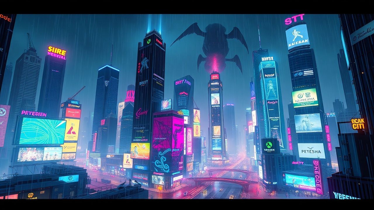 Dramatic Cyberpunk Megacity Endless Neon Dreams