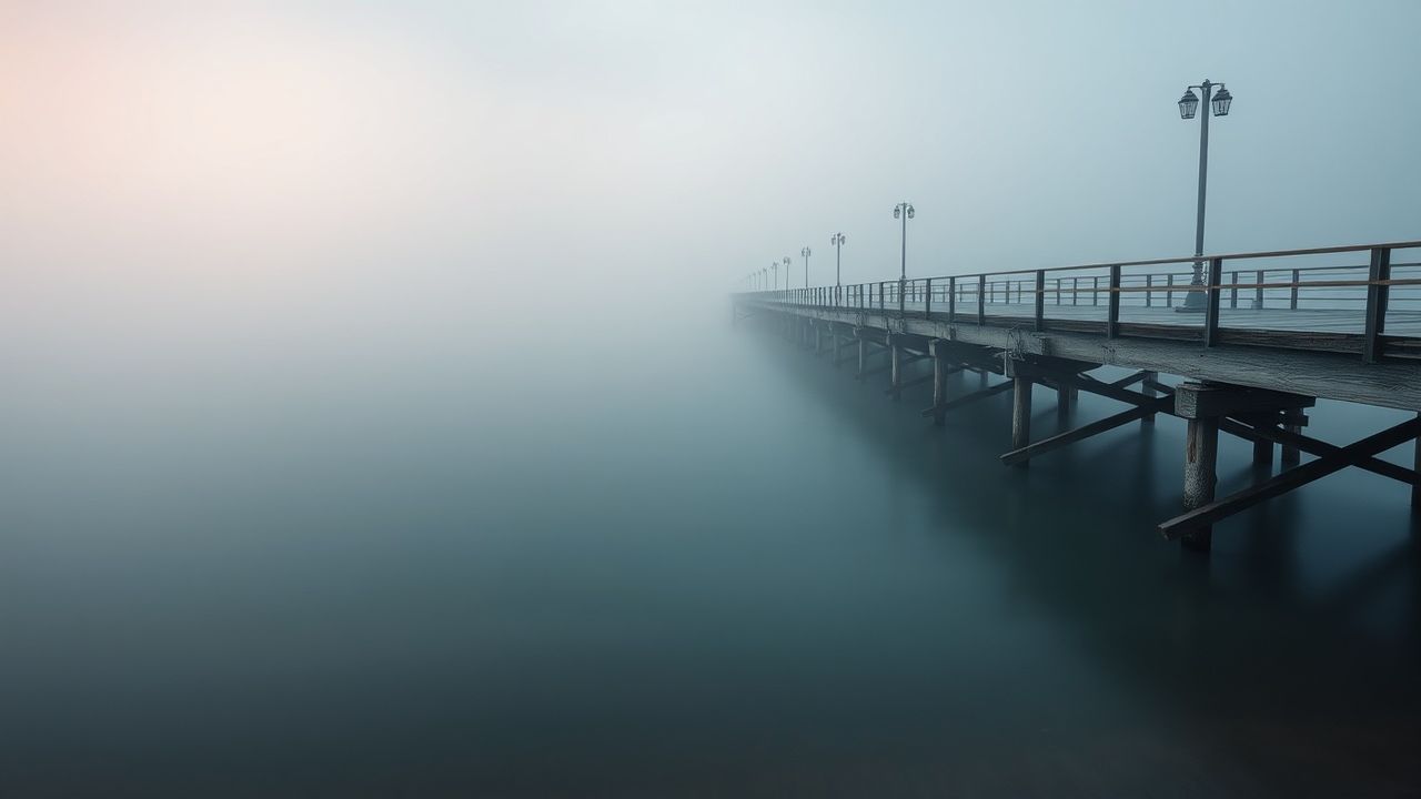 Radiant Foggy Pier Disappearing