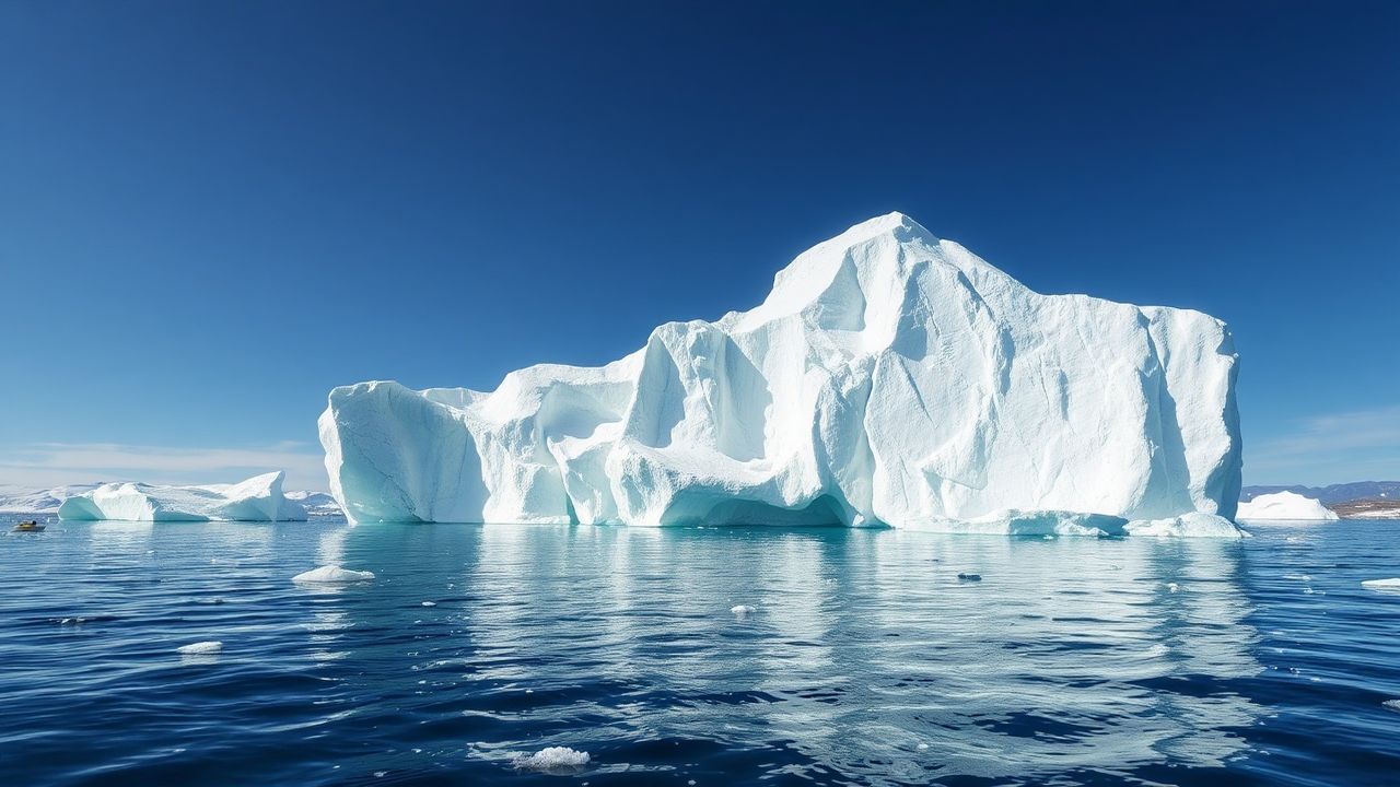 Sprawling Iceberg Sculpture Floating