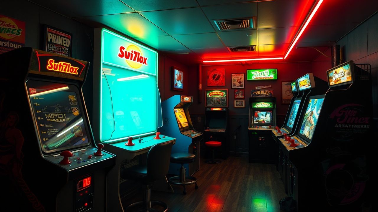 Haunting Arcade Cabinet Glow Neon Dreams
