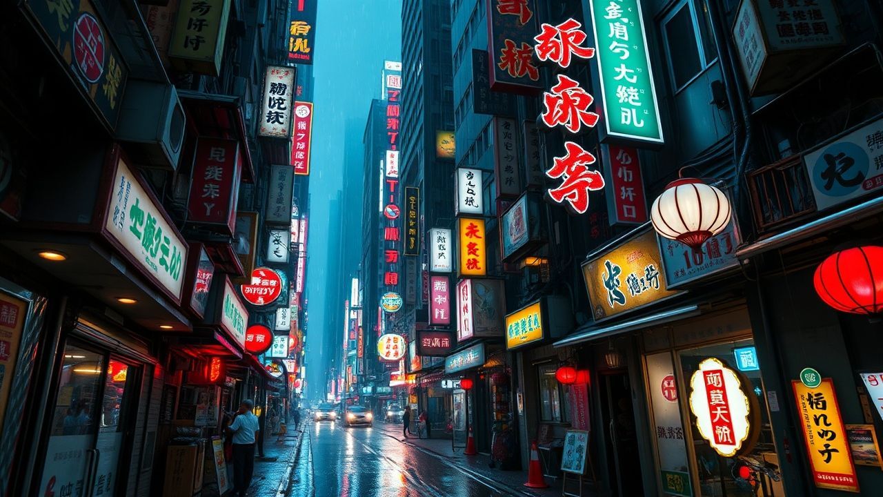 Dreamlike Hong Kong Alley Neon Dreams