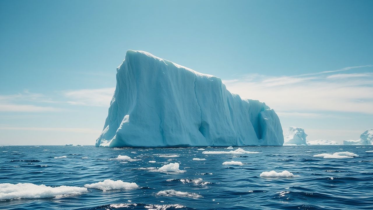 Dramatic Iceberg Sculpture Floating