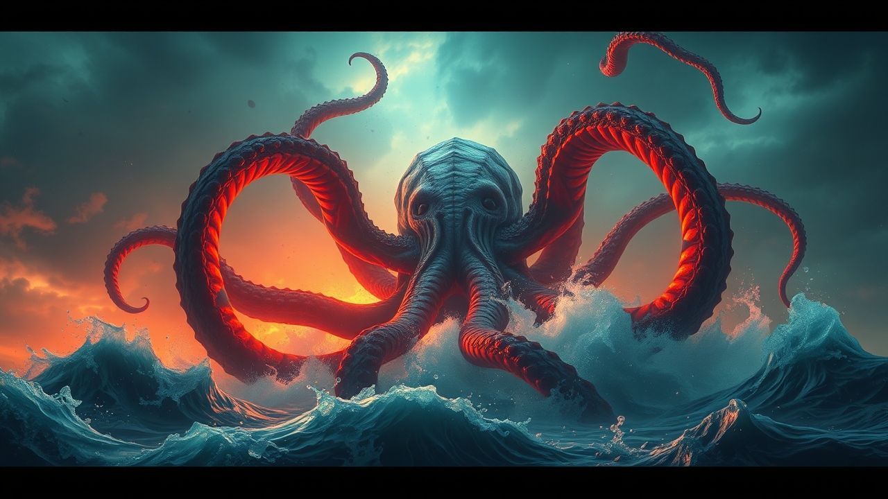 Haunting Cthulhu Rising Tentacles Storm