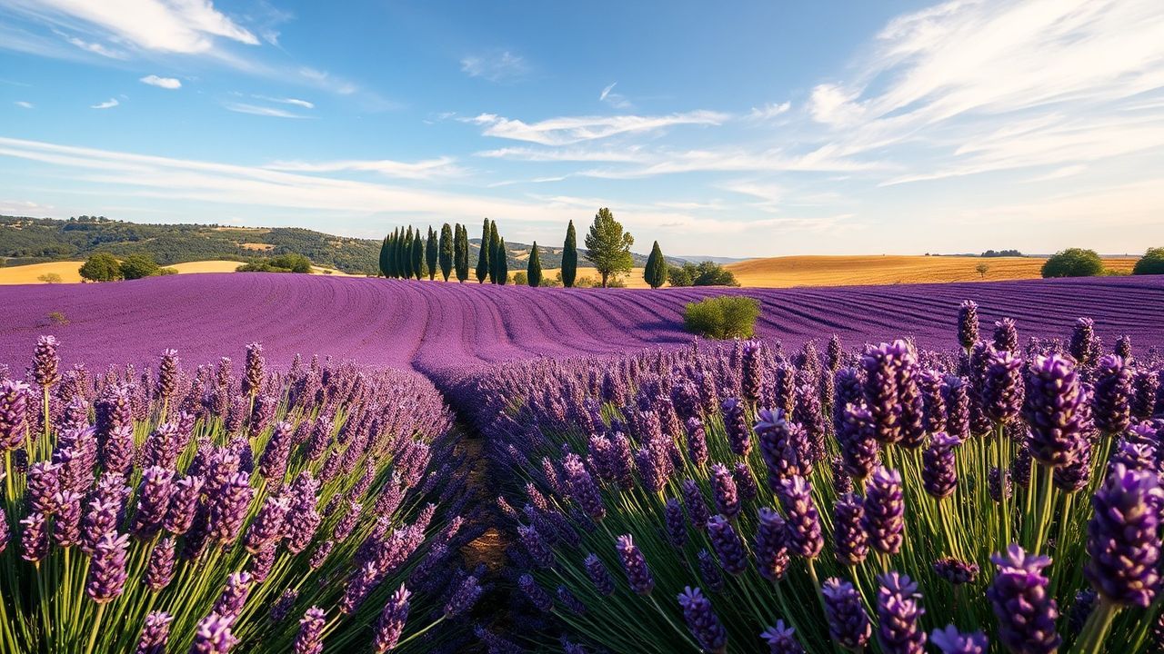 Shimmering Provence Lavender Farmhouse in Summer