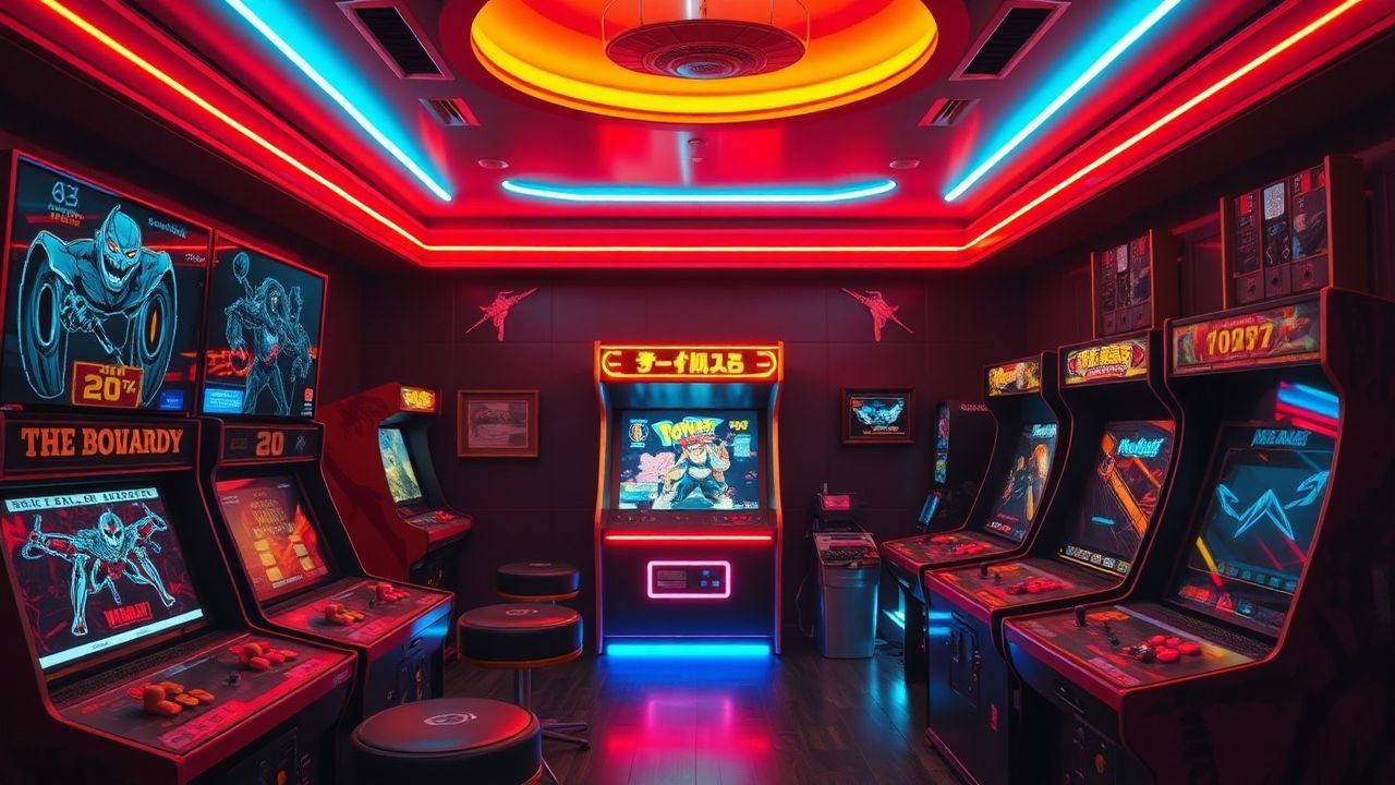Mesmerizing Arcade Cabinet Glow Neon Dreams