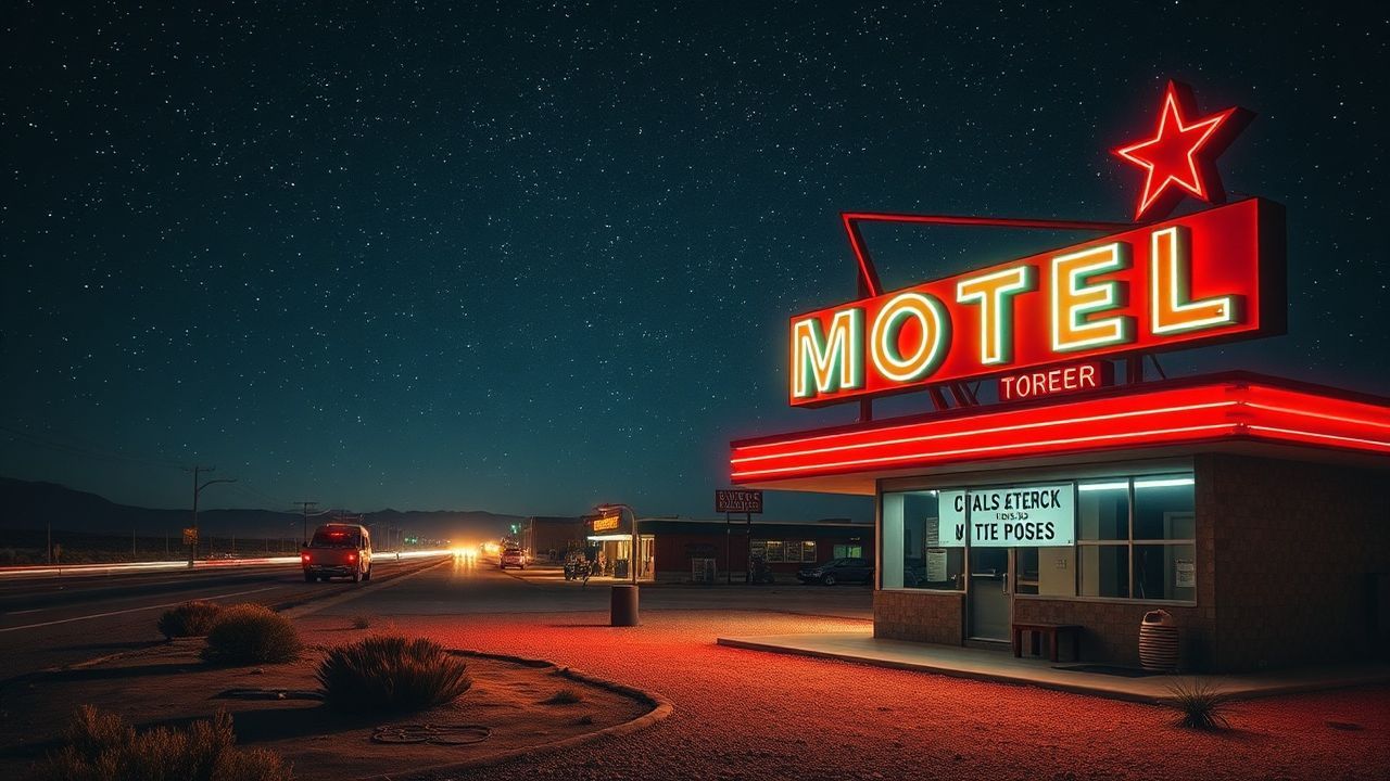 Classic Motel Sign Vacancy Neon Dreams