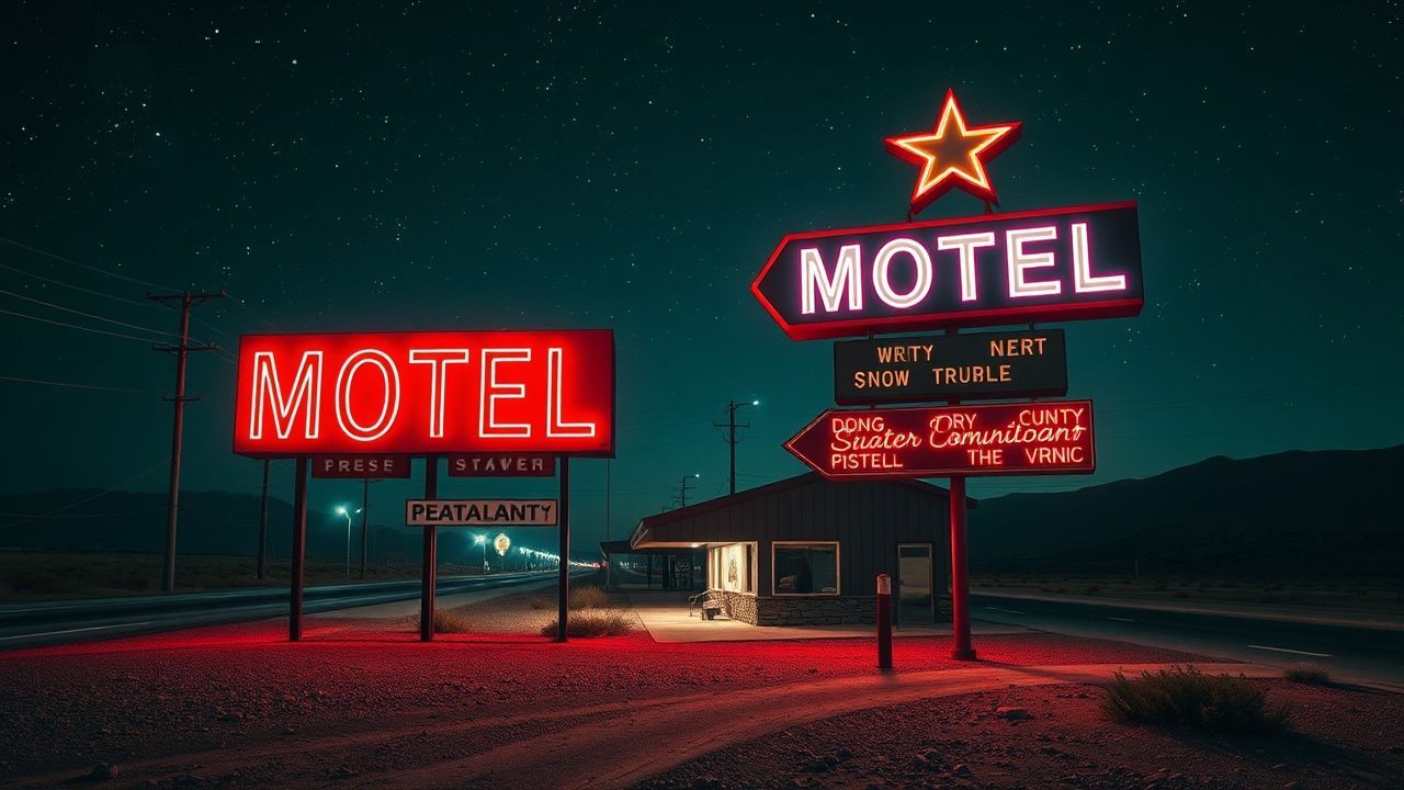 Glorious Motel Sign Vacancy Neon Dreams