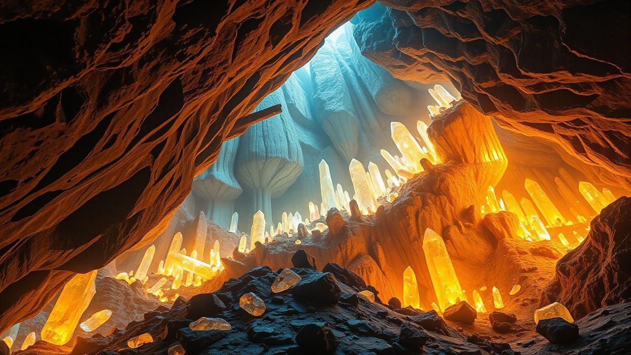 Mythical Cave Gems Formations Crystal