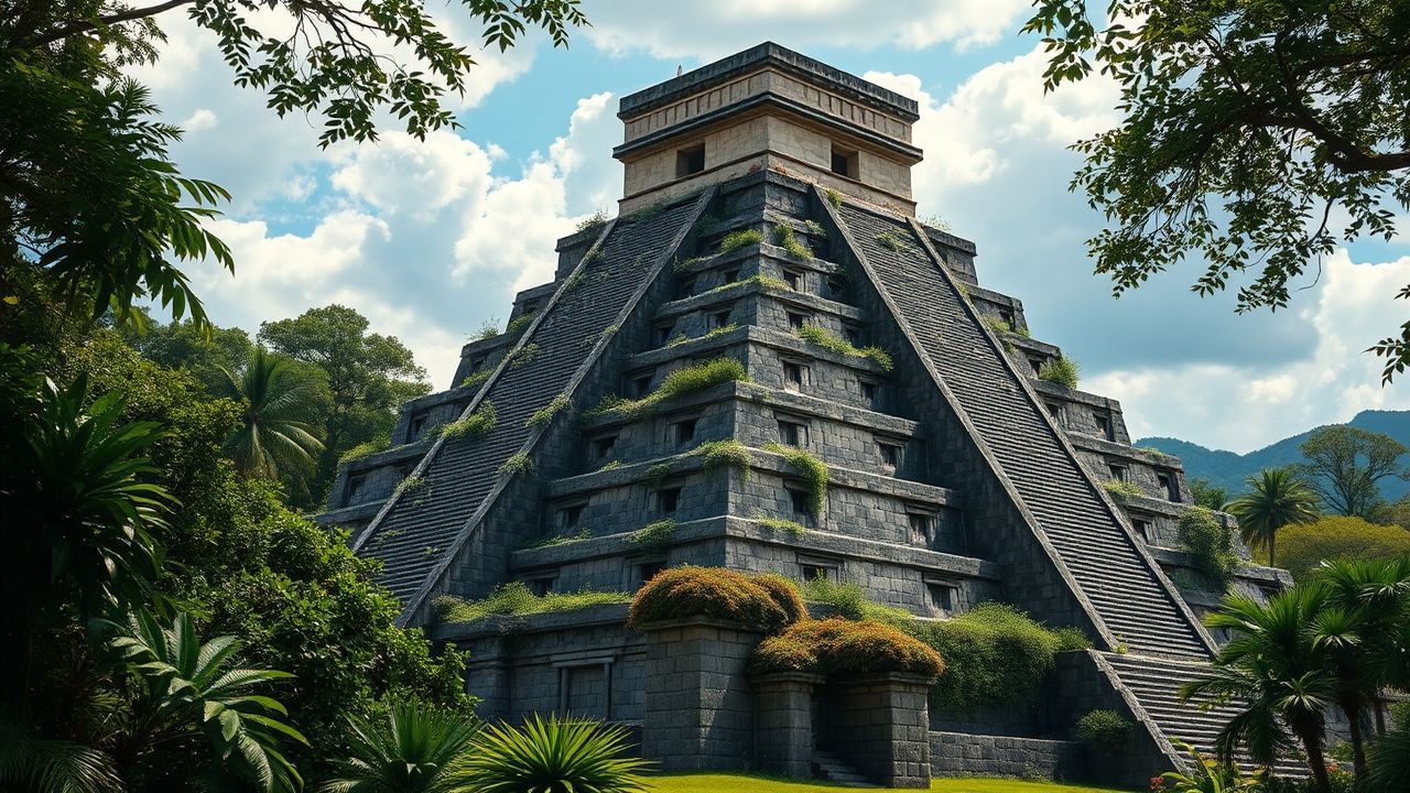Mysterious Mayan Pyramid Jungle Ruins