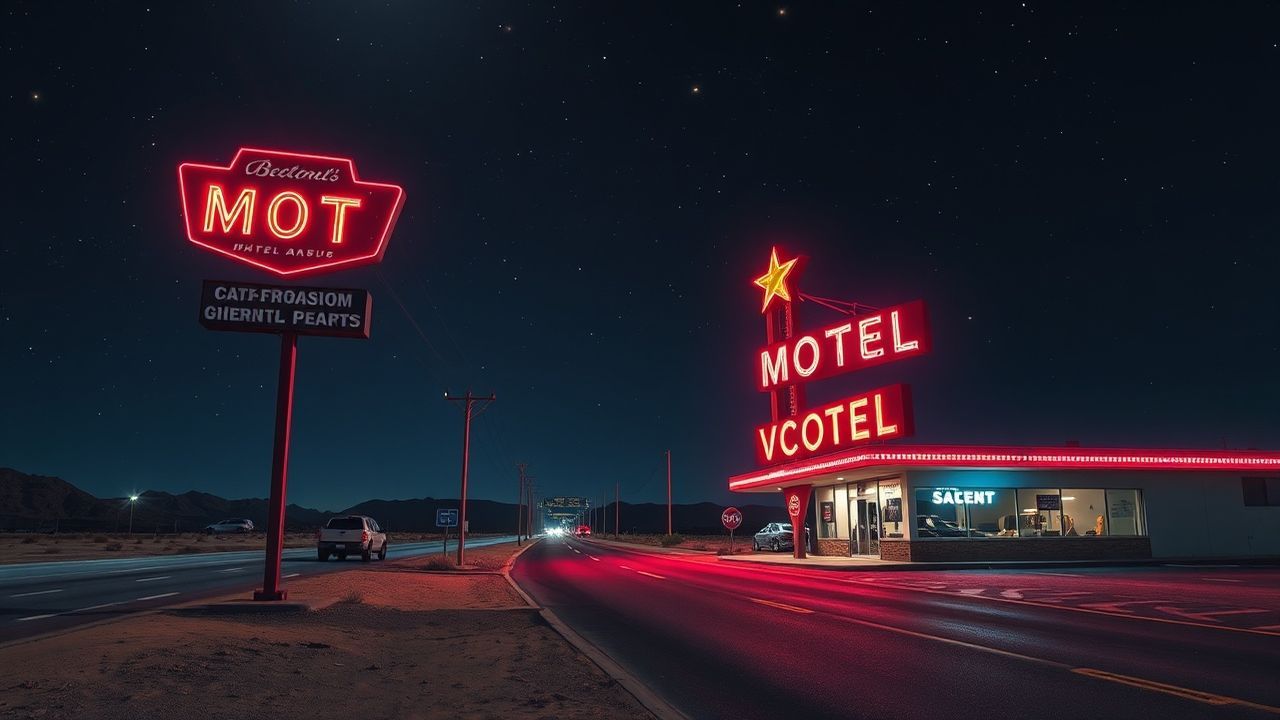 Mesmerizing Motel Sign Vacancy Neon Dreams