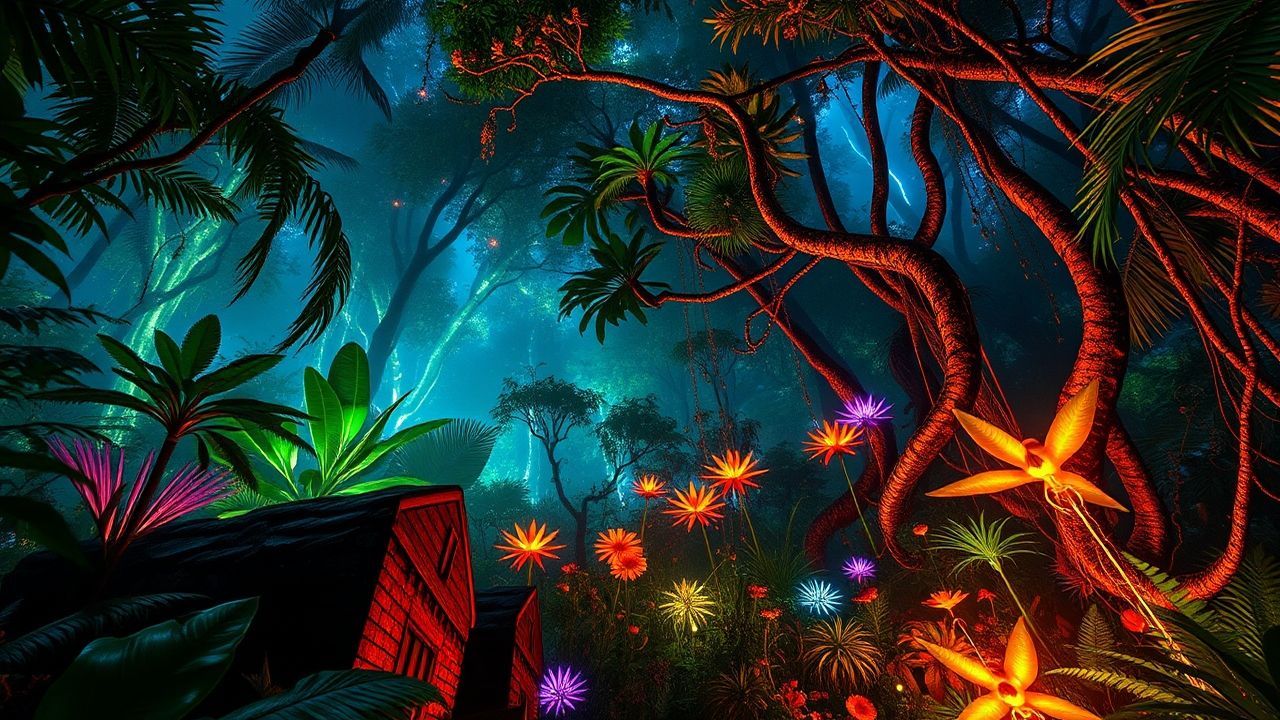 Titanium Alien Jungle Bioluminescent