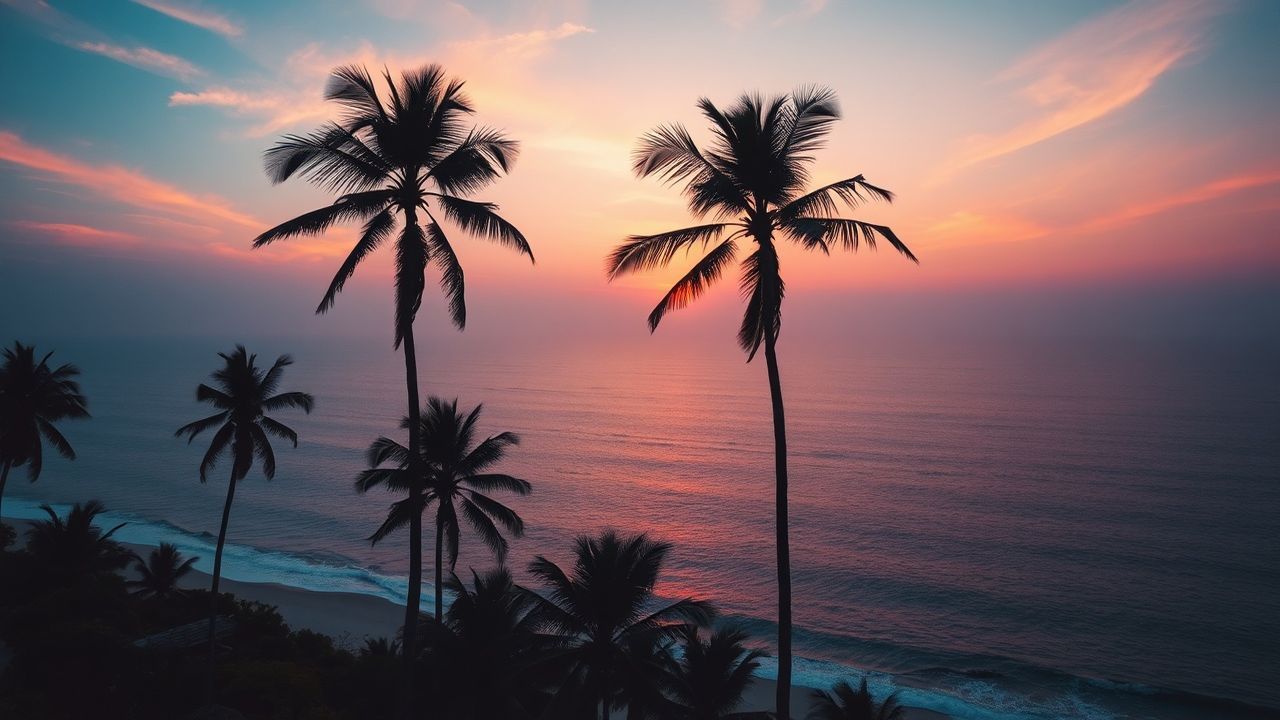 Legendary Palm Silhouettes Orange at Sunset