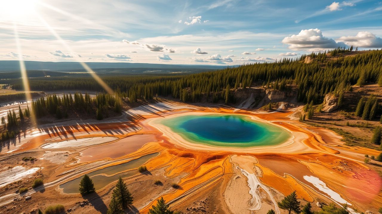 Verdant Yellowstone Grand Prismatic in Spring