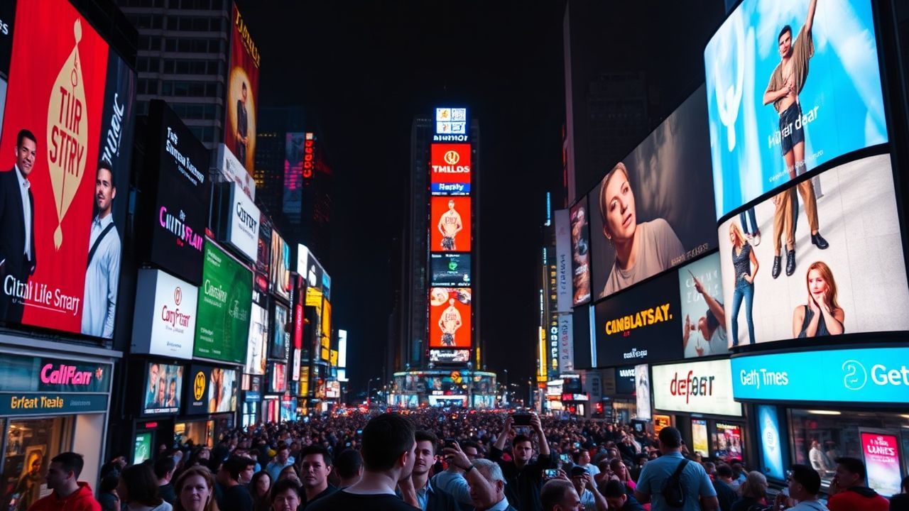 Wondrous Times Square Billboards by Night