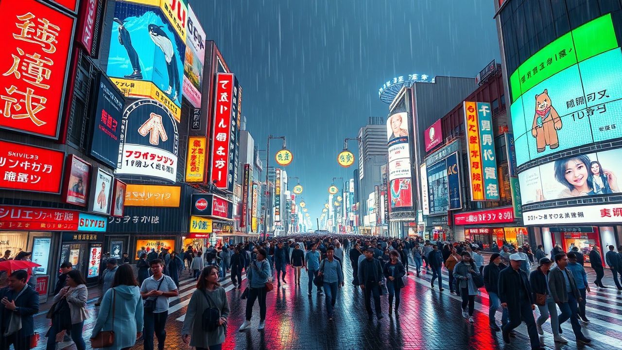 Holographic Tokyo Shibuya Future Neon Dreams