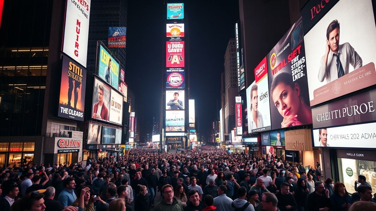 Glorious Times Square Billboards by Night