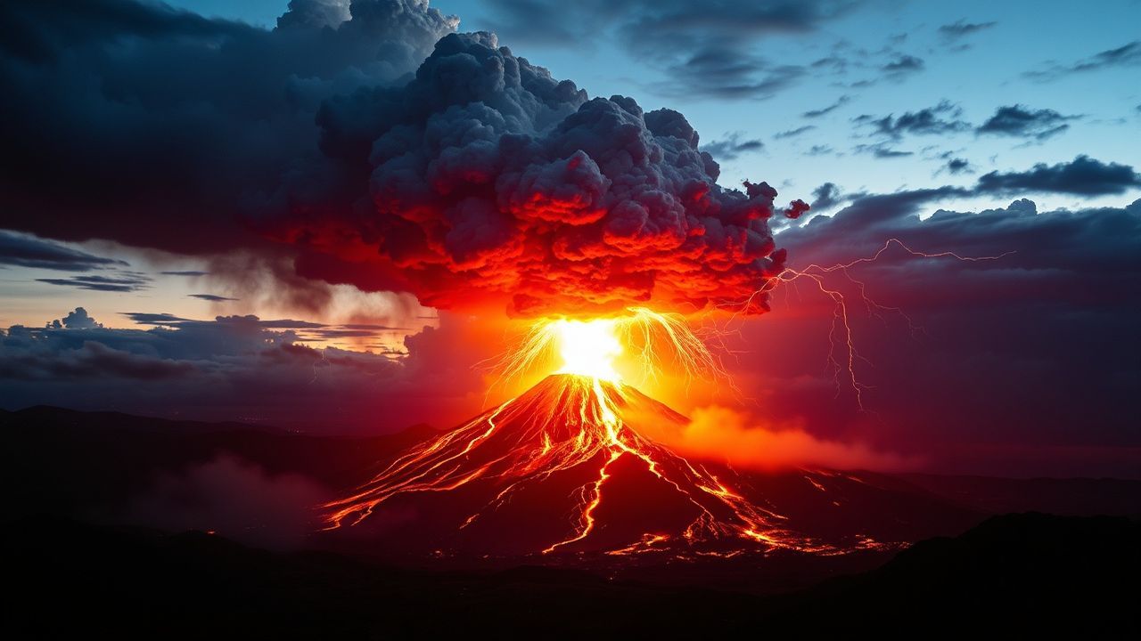 Spectacular Volcanic Lightning Eruption