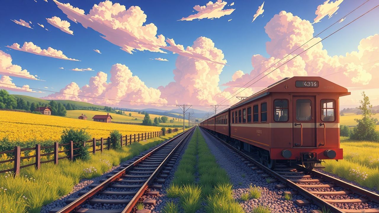 Serene Studio Ghibli Countryside in Summer