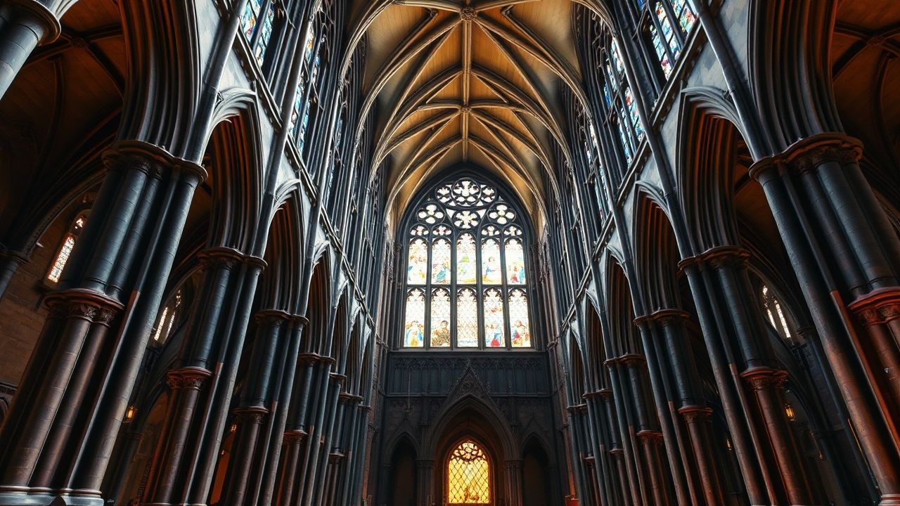 Dazzling Gothic Cathedral Buttresses Drama