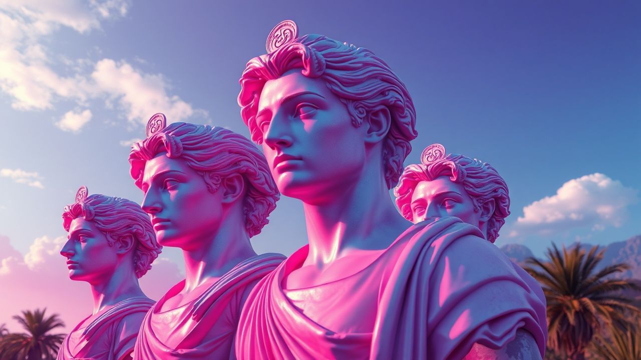 Extraordinary Vaporwave Roman Busts